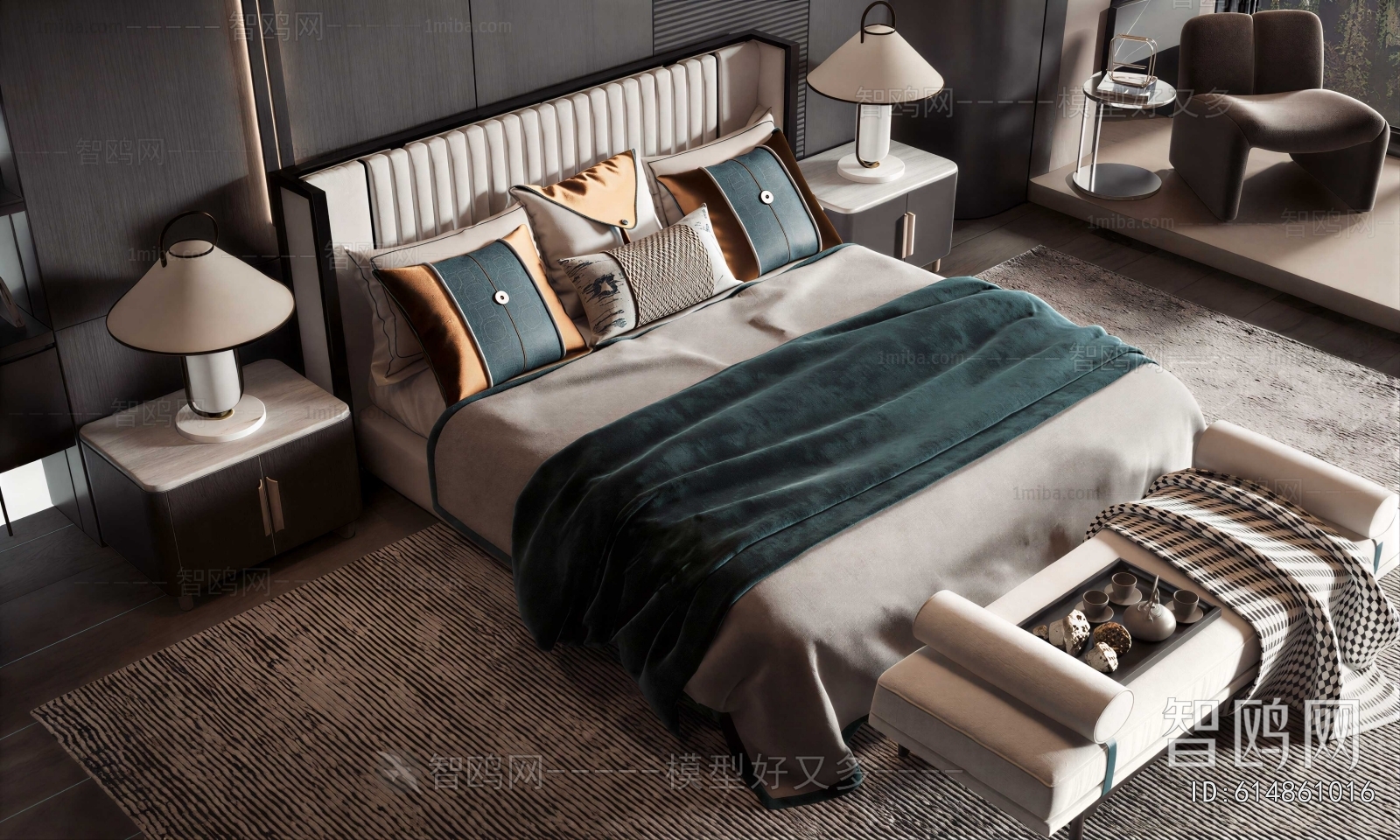 New Chinese Style Double Bed