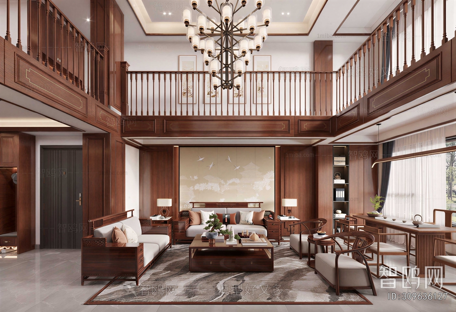 New Chinese Style A Living Room