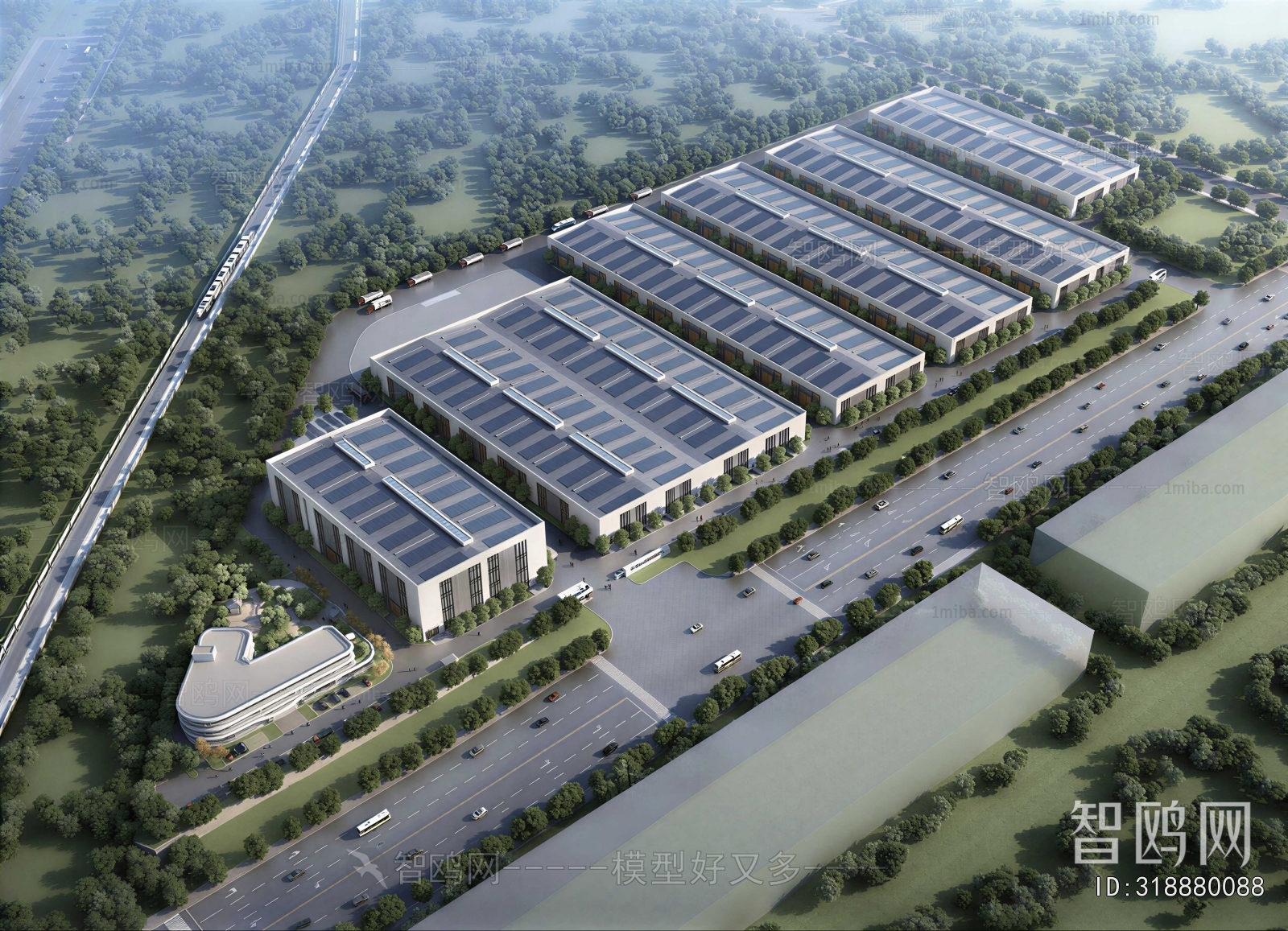 Modern Architectural Bird's-eye View Planning