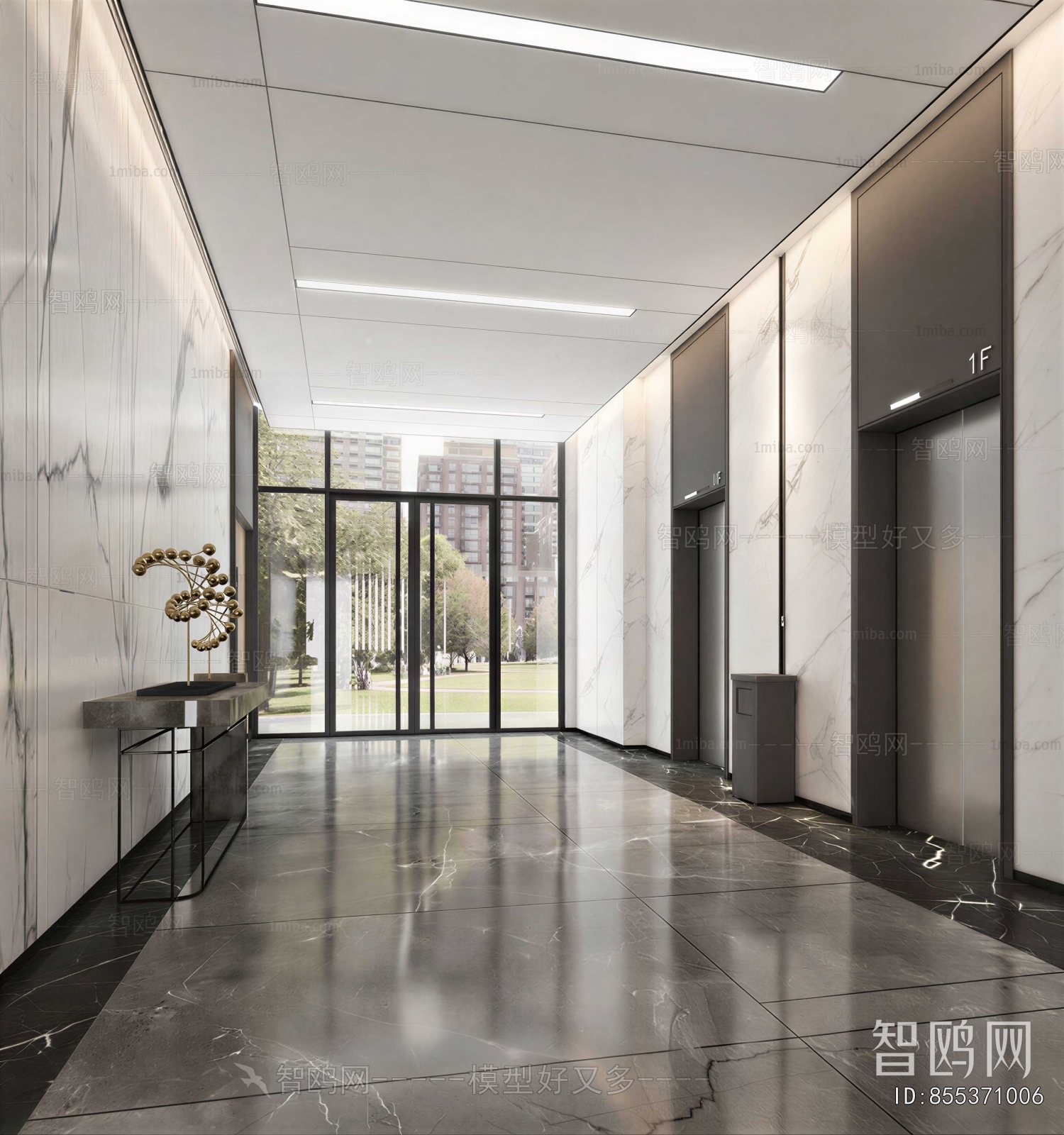 Modern Office Elevator Hall