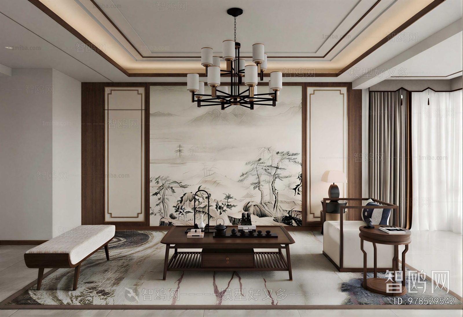 New Chinese Style A Living Room