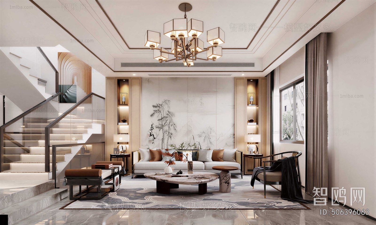 New Chinese Style A Living Room