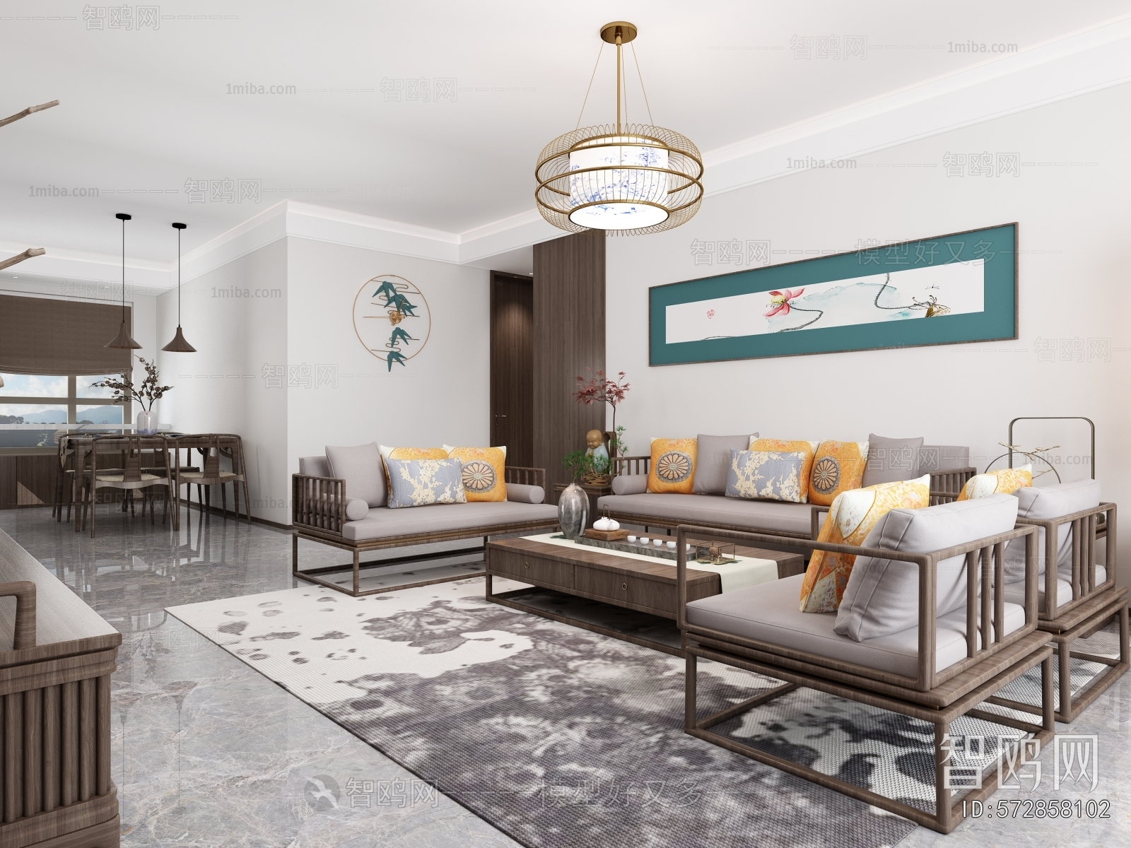 New Chinese Style A Living Room