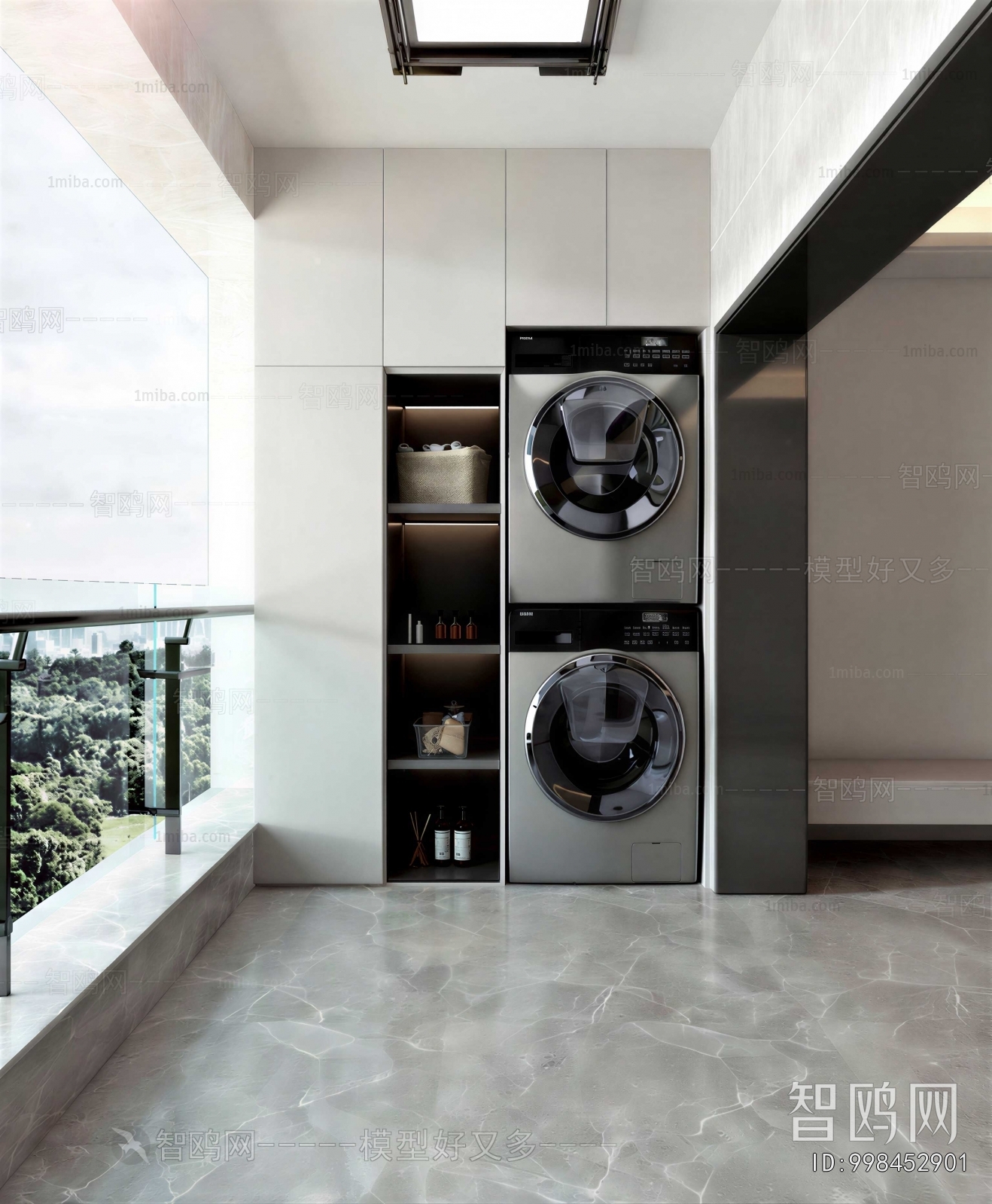 Modern Balcony Laundry Room