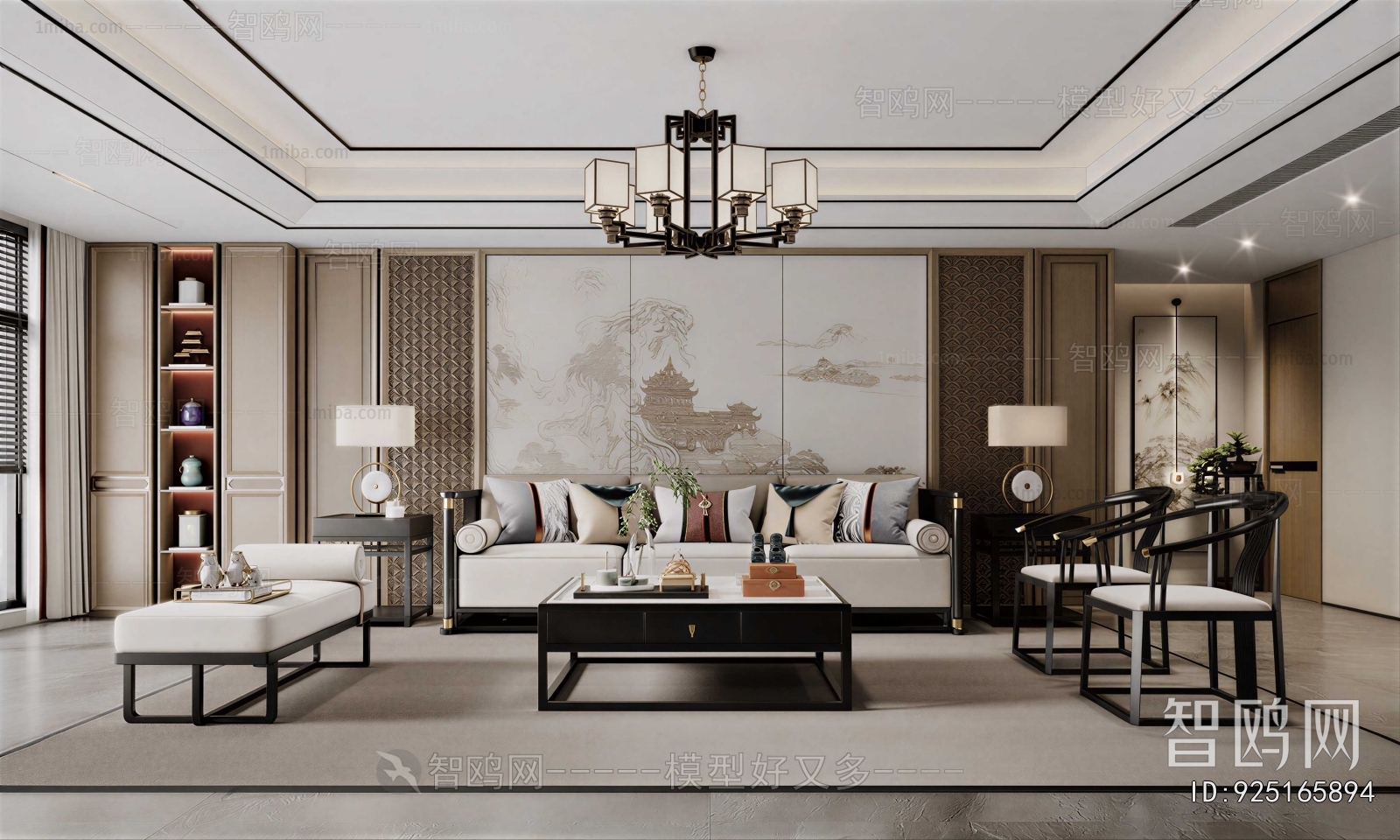 New Chinese Style A Living Room
