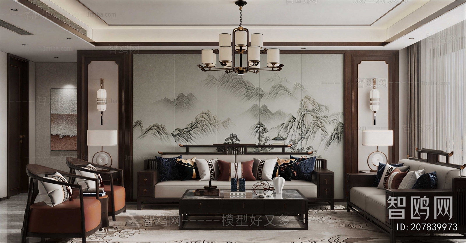 New Chinese Style A Living Room