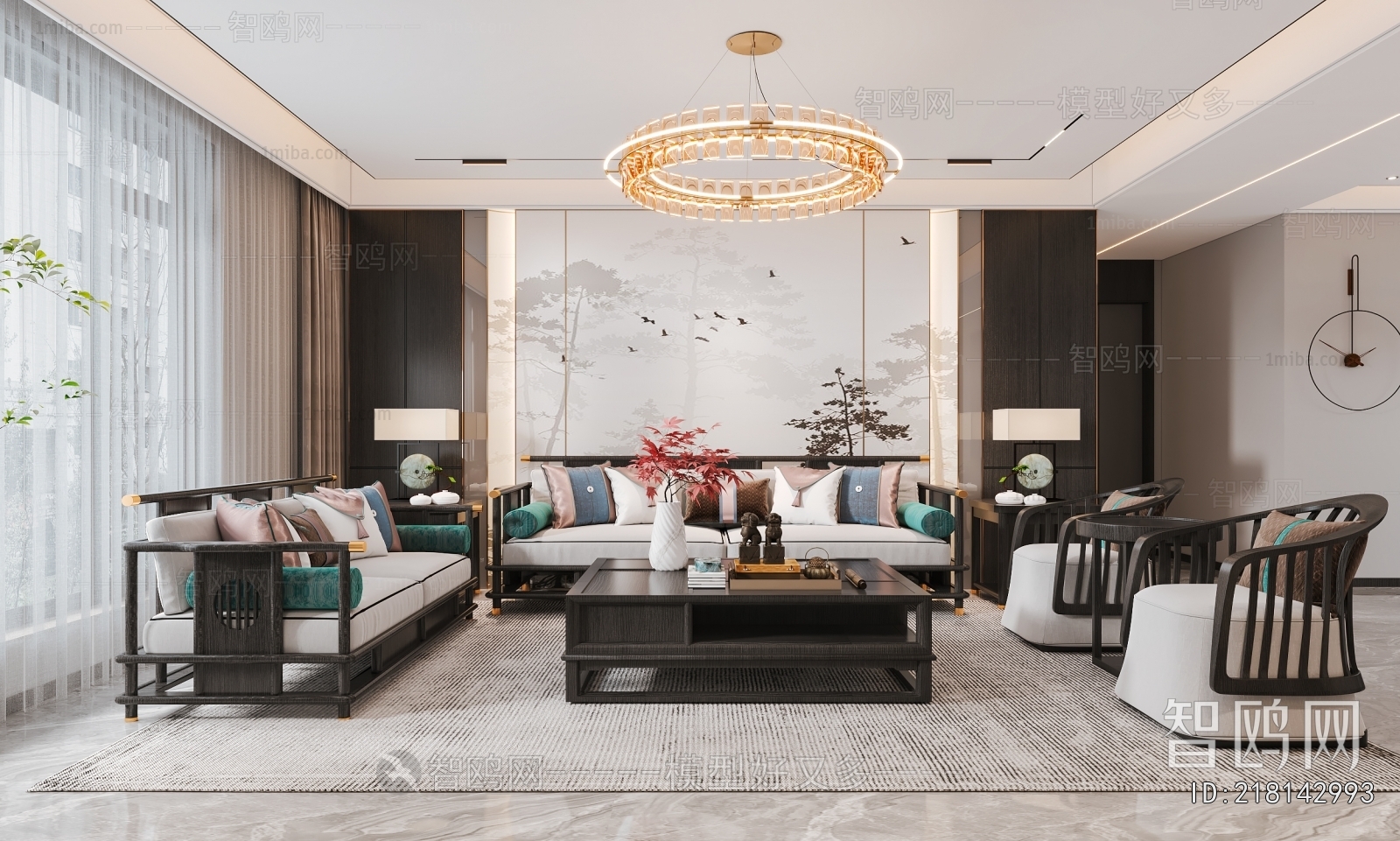 New Chinese Style A Living Room