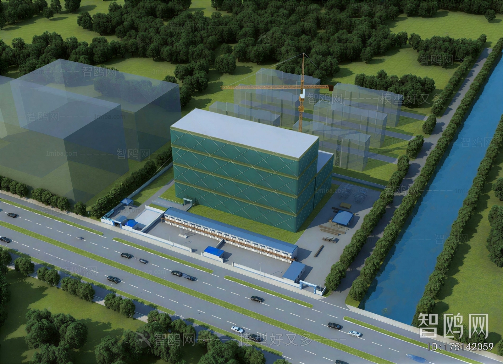 Modern Architectural Bird's-eye View Planning