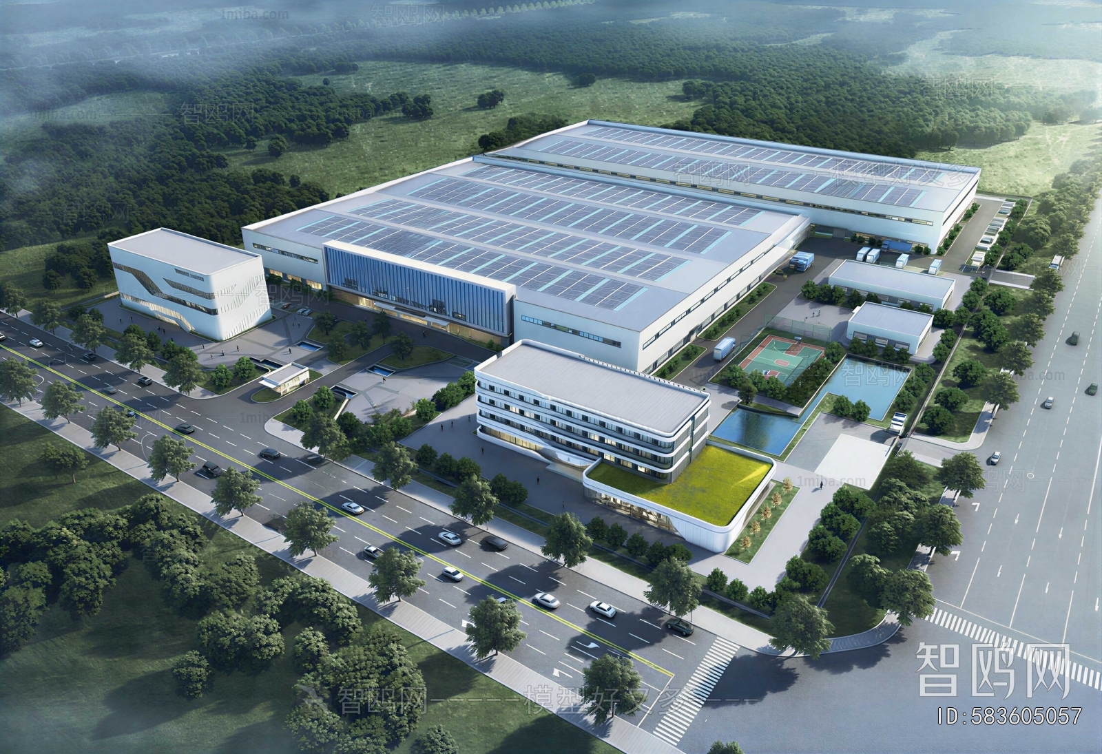 Modern Architectural Bird's-eye View Planning