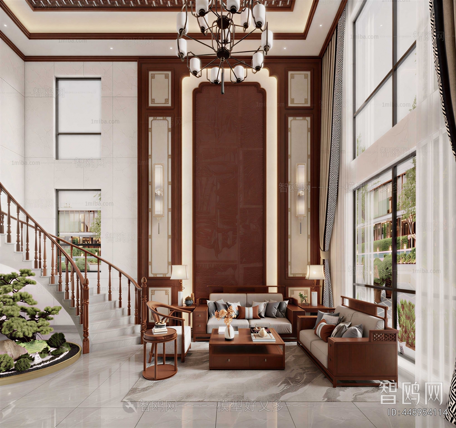 New Chinese Style A Living Room