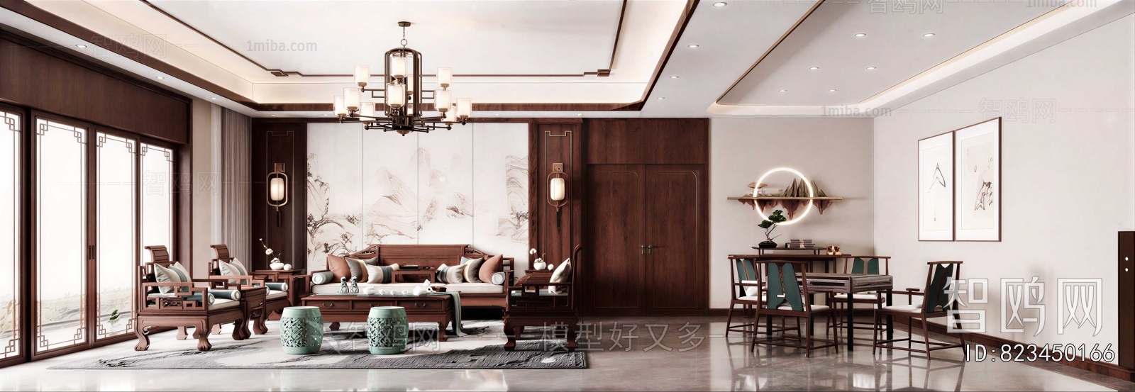 New Chinese Style A Living Room
