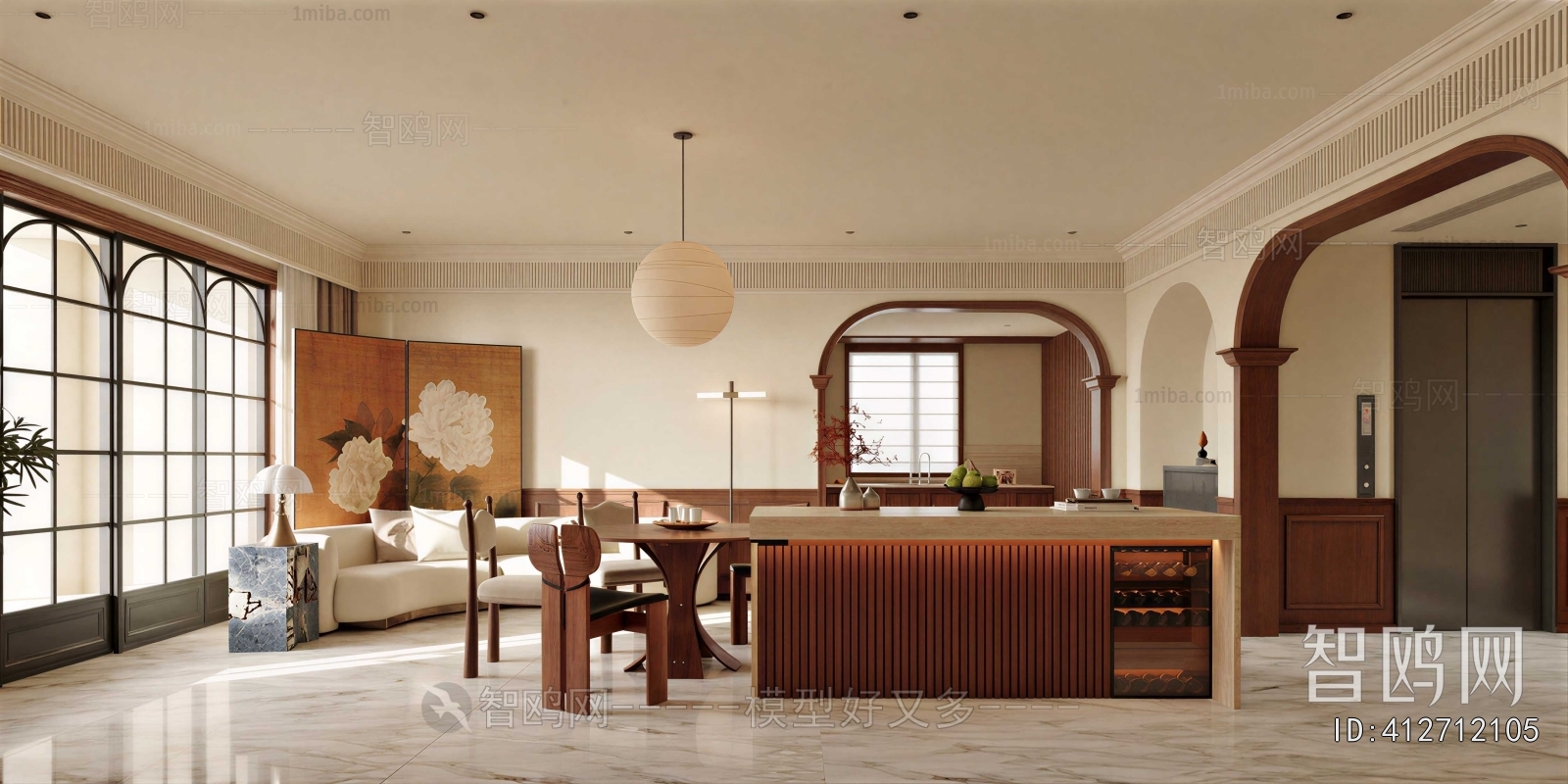 New Chinese Style A Living Room