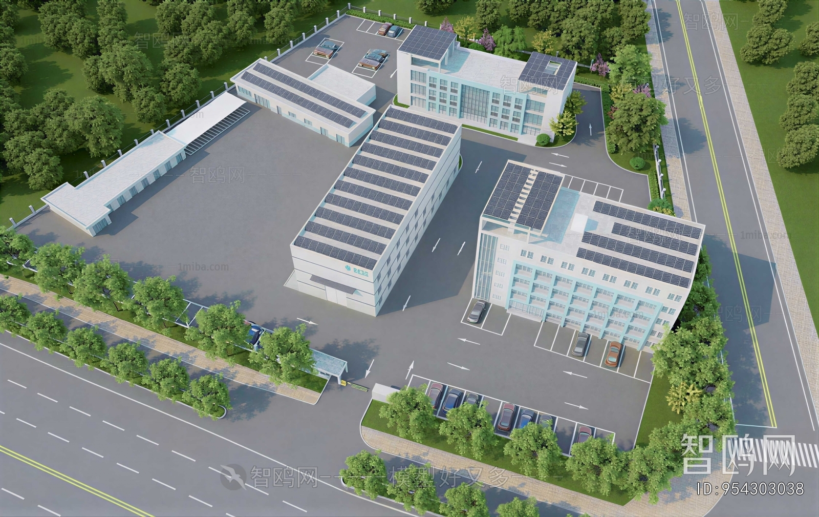 Modern Architectural Bird's-eye View Planning