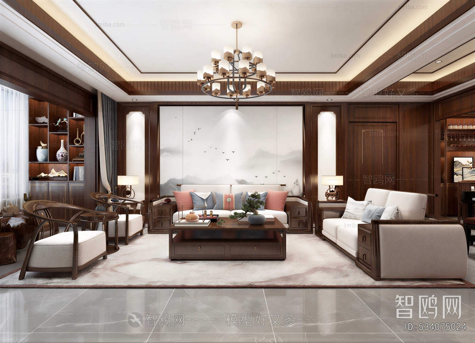 New Chinese Style A Living Room