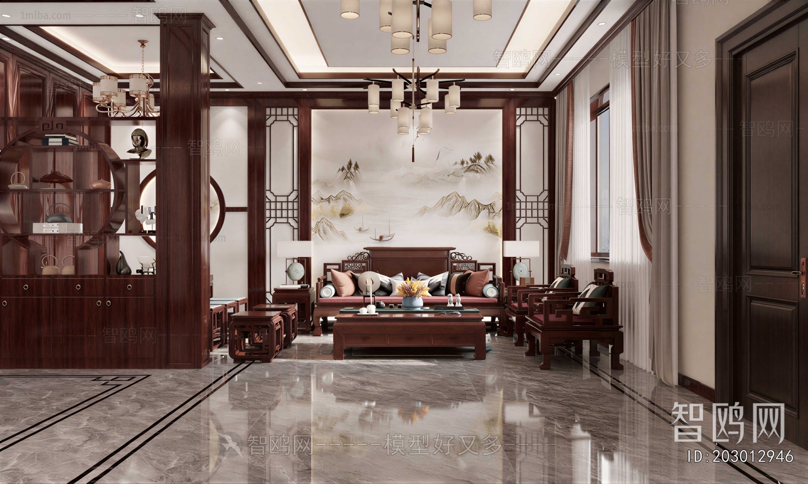 New Chinese Style A Living Room