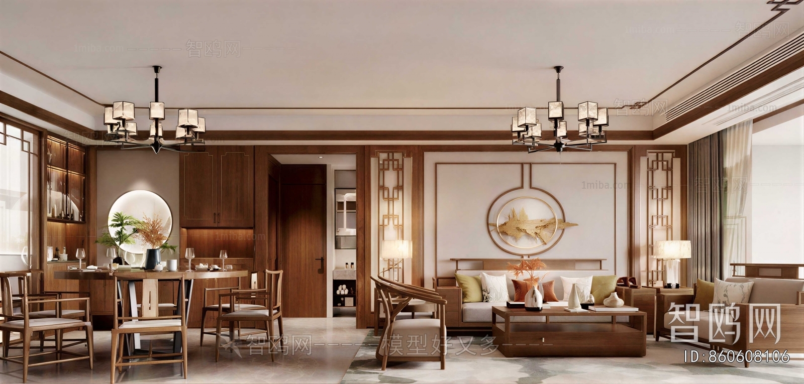 New Chinese Style A Living Room
