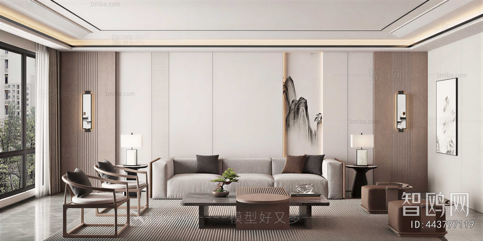 New Chinese Style A Living Room