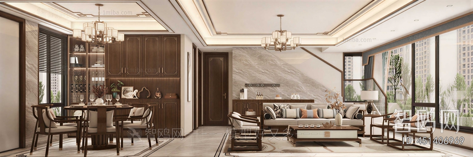 New Chinese Style A Living Room