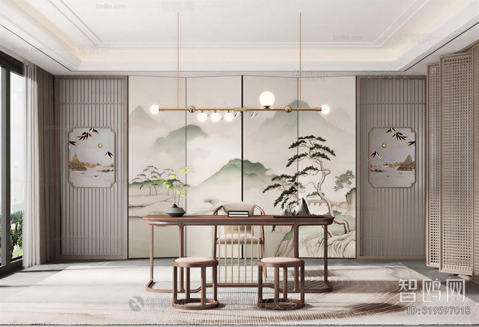 New Chinese Style Study Space