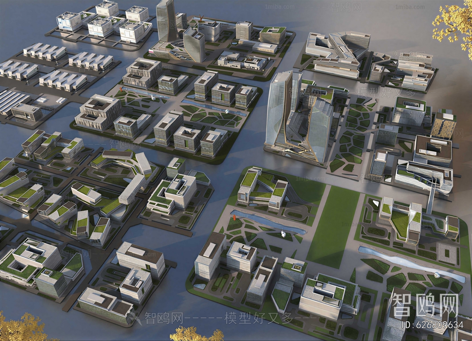 Modern Architectural Bird's-eye View Planning