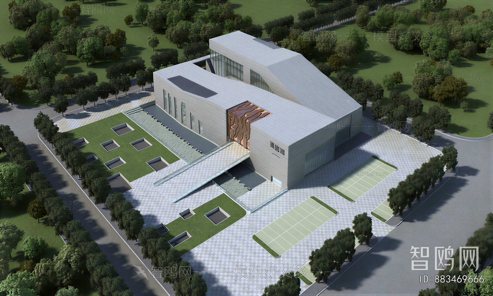 Modern Architectural Bird's-eye View Planning