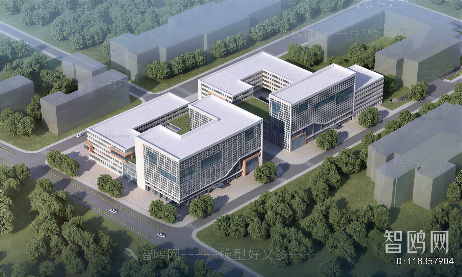 Modern Architectural Bird's-eye View Planning