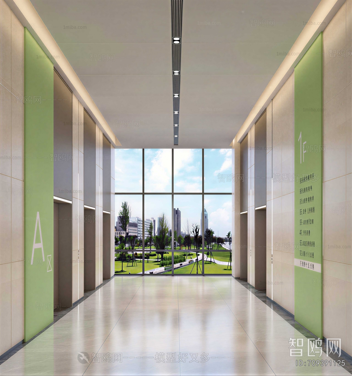 Modern Office Elevator Hall