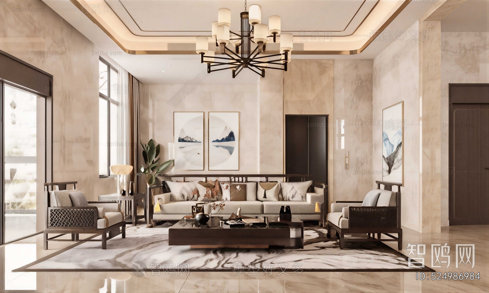 New Chinese Style A Living Room