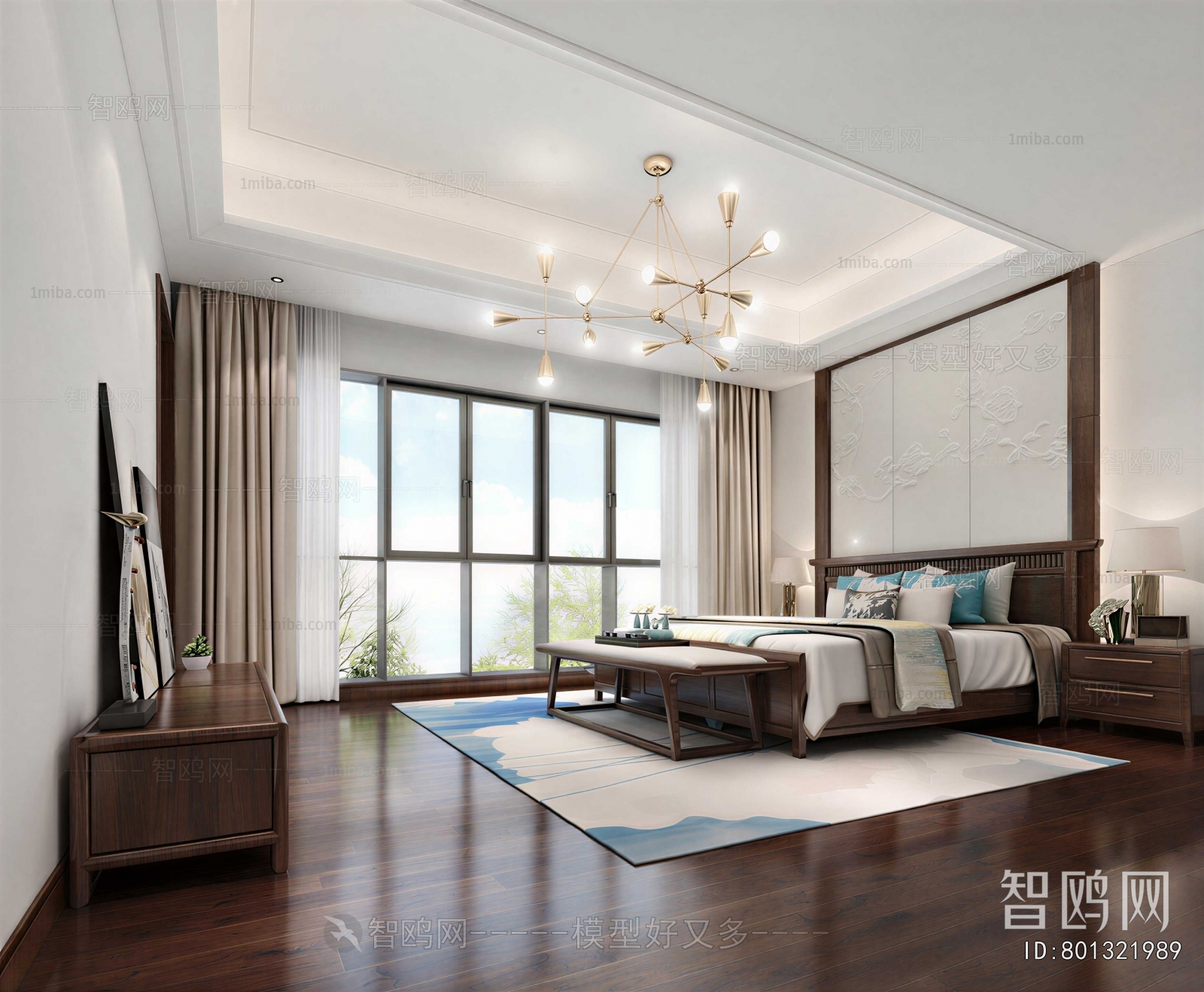 New Chinese Style Bedroom