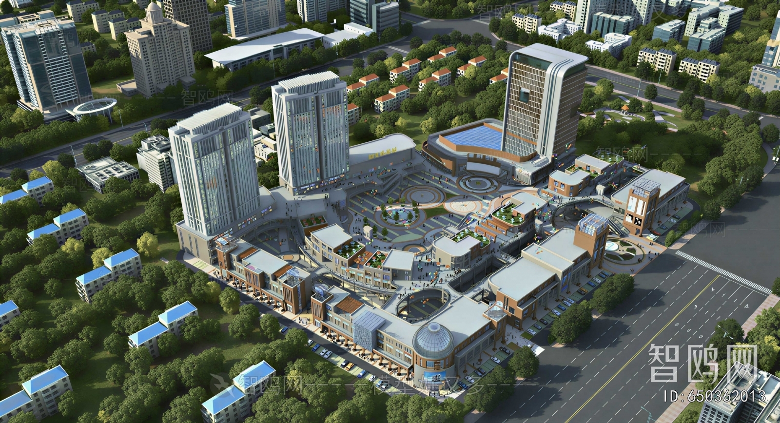Modern Architectural Bird's-eye View Planning