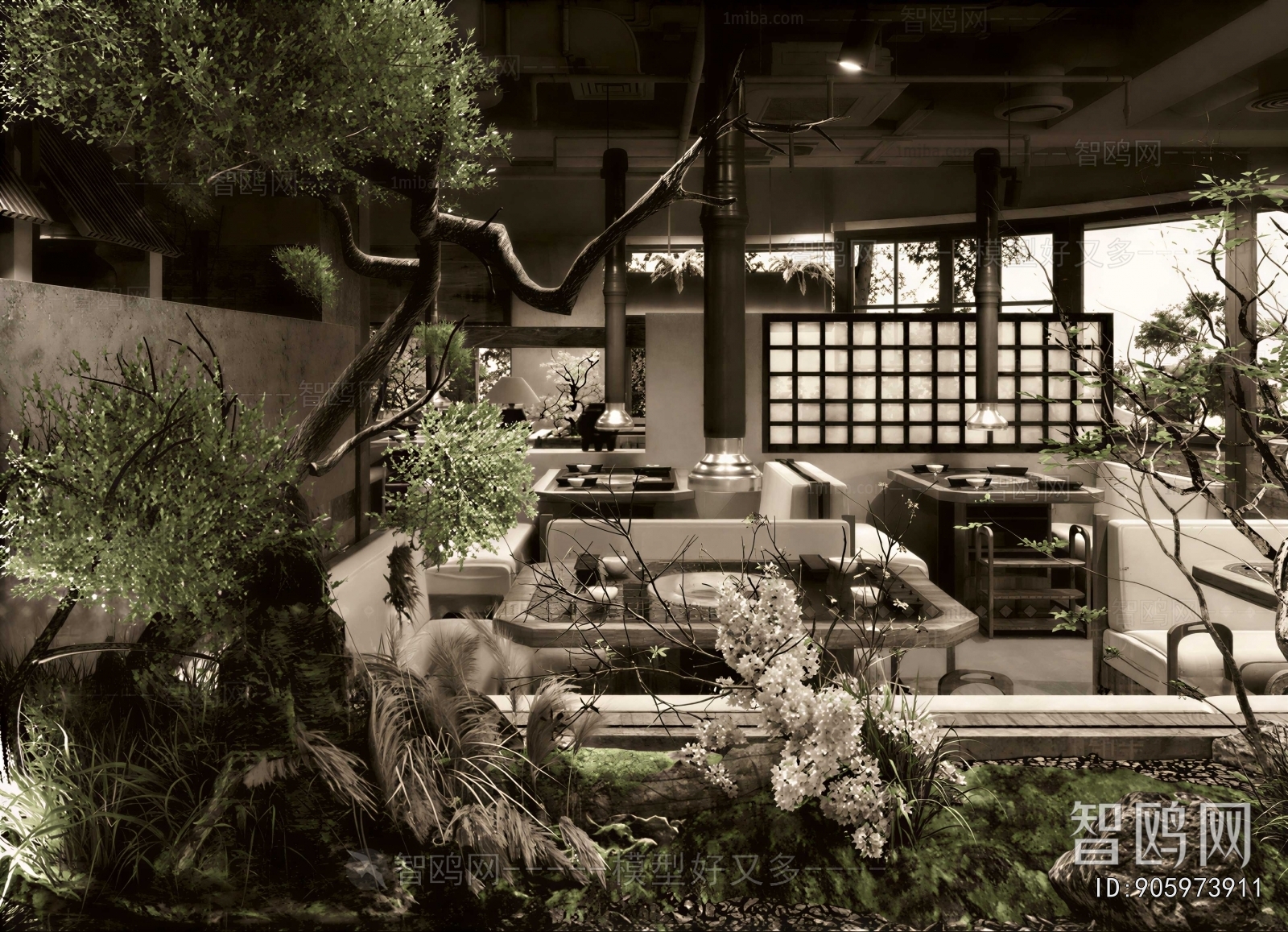 Wabi-sabi Style Barbecue Restaurant
