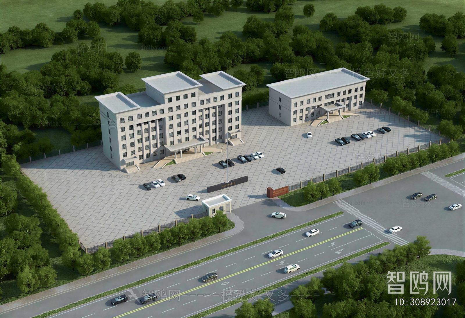 Modern Architectural Bird's-eye View Planning