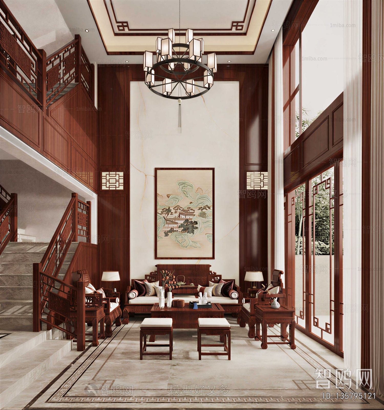 New Chinese Style A Living Room