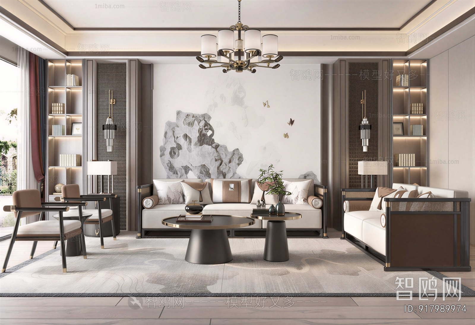New Chinese Style A Living Room