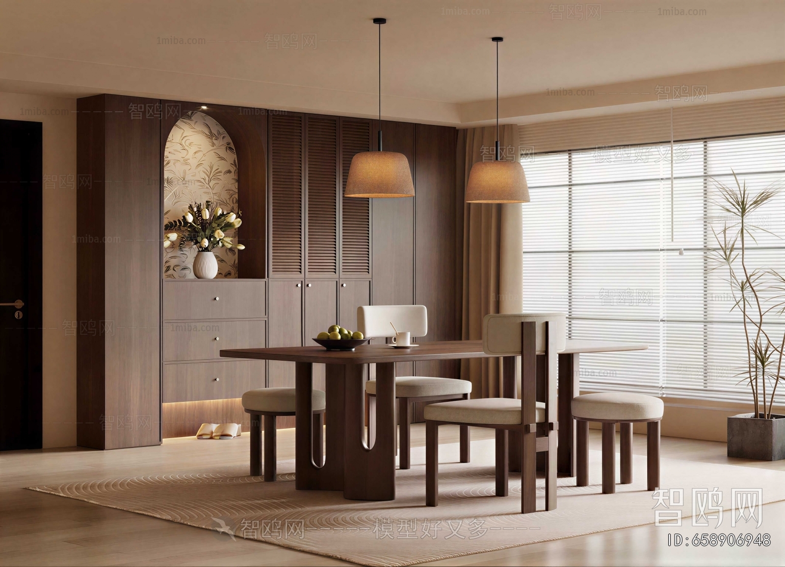 Wabi-sabi Style Dining Room