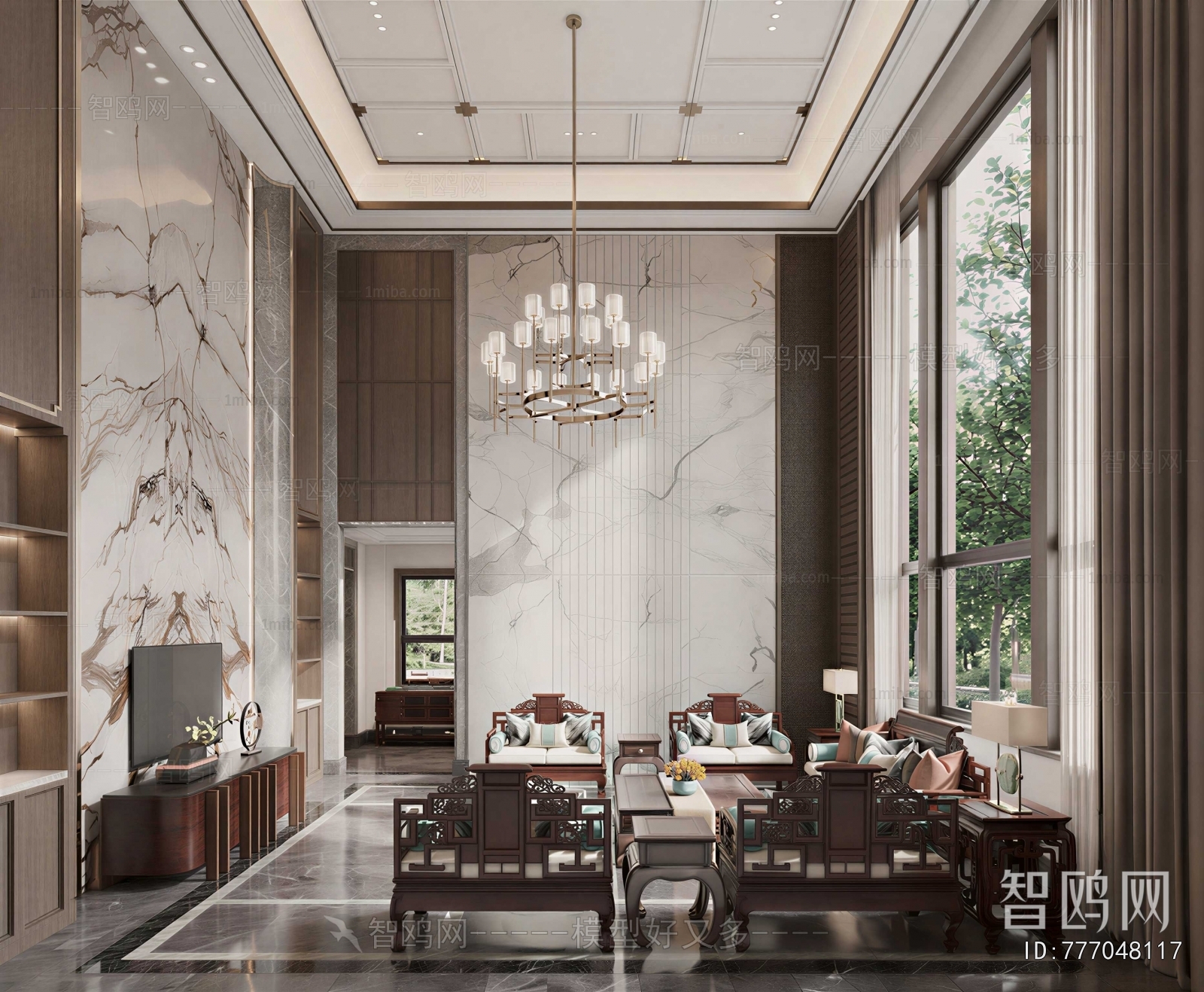 New Chinese Style A Living Room