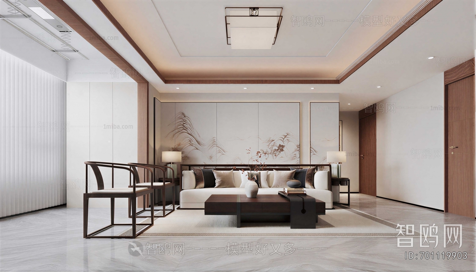 New Chinese Style A Living Room