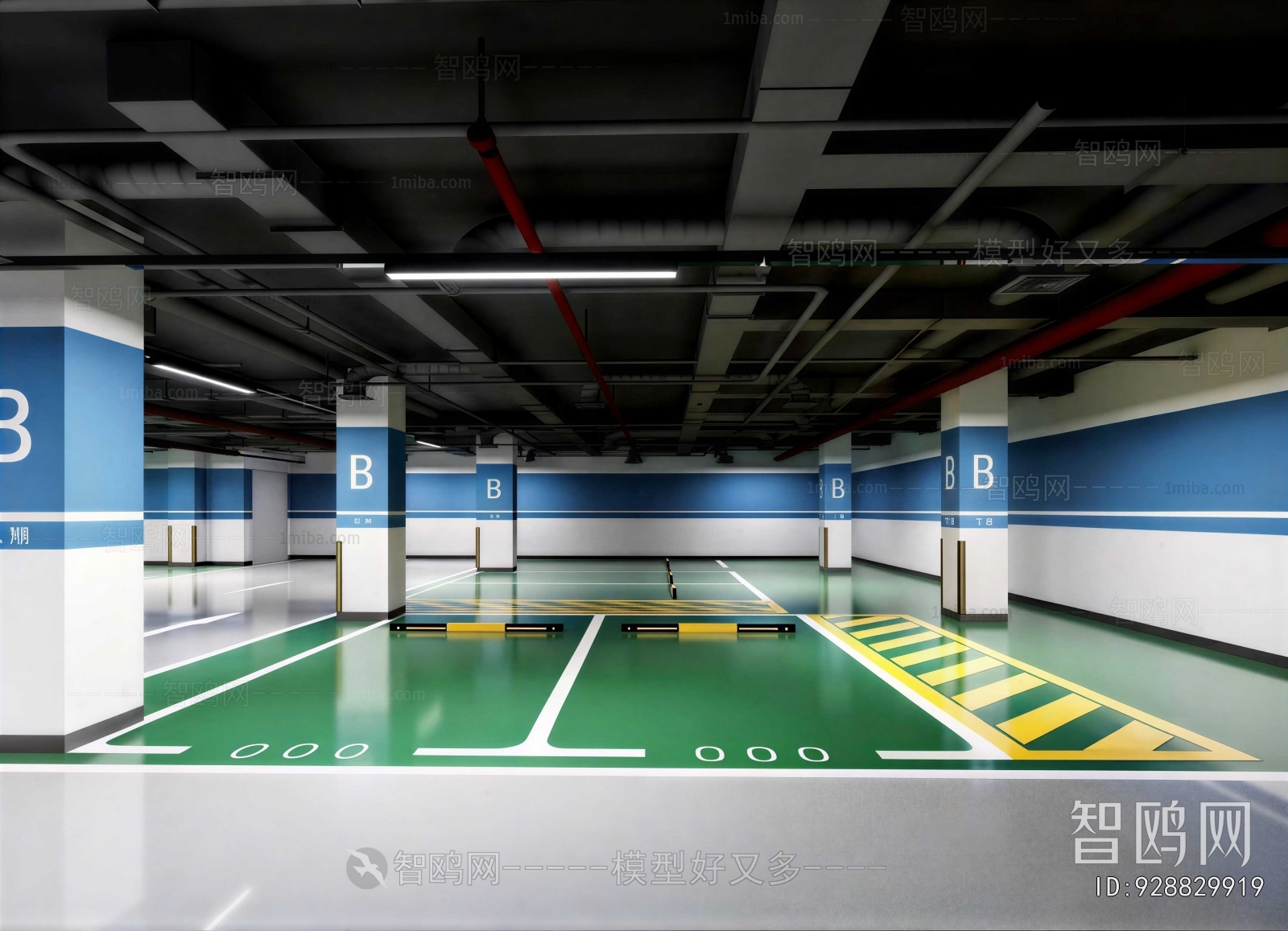 Modern Underground Parking Lot