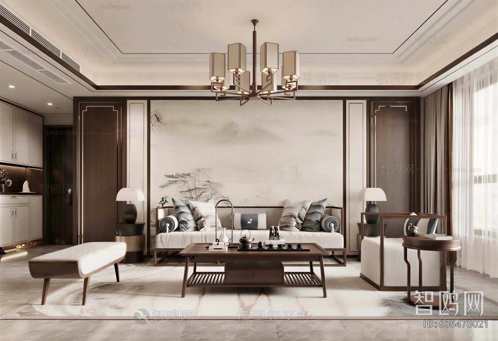 New Chinese Style A Living Room