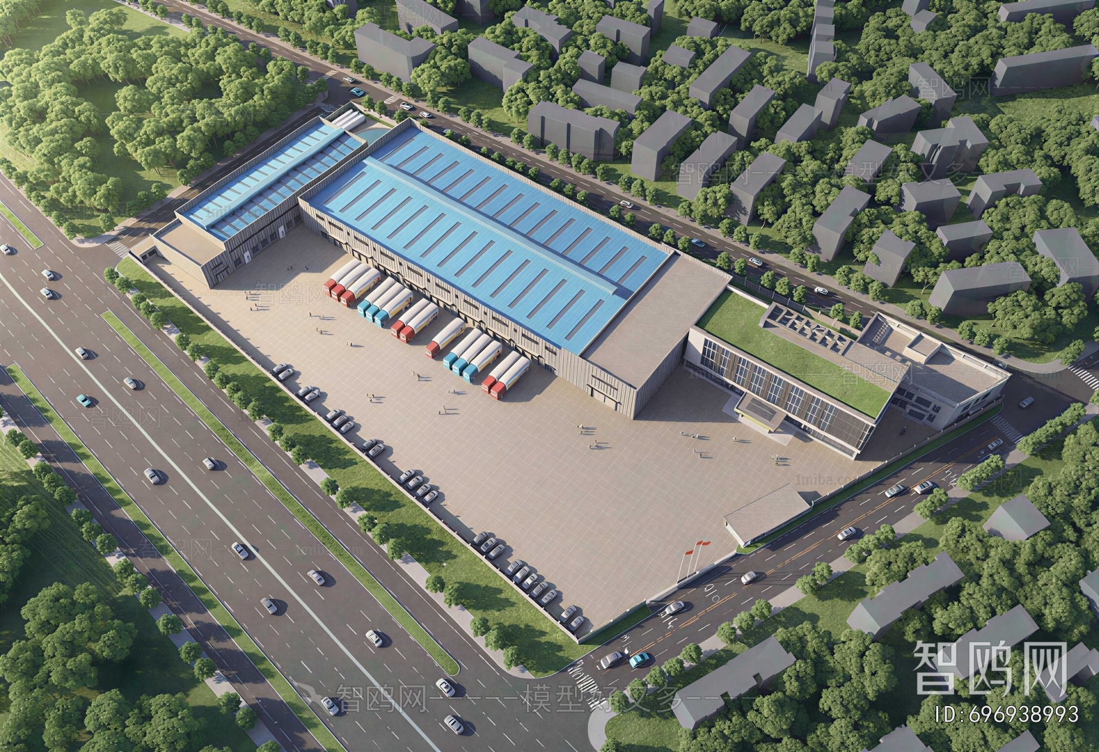 Modern Architectural Bird's-eye View Planning