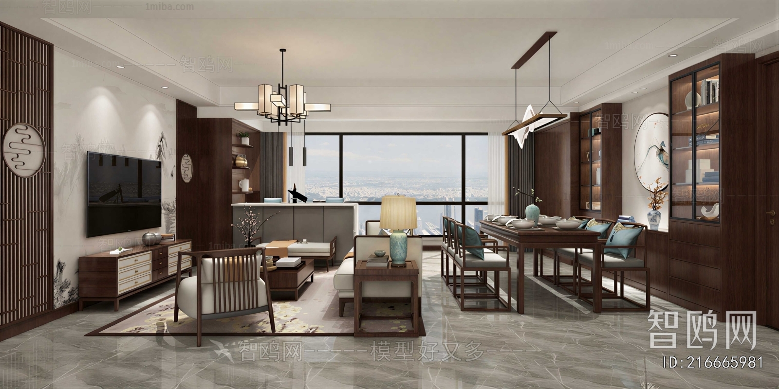 New Chinese Style A Living Room