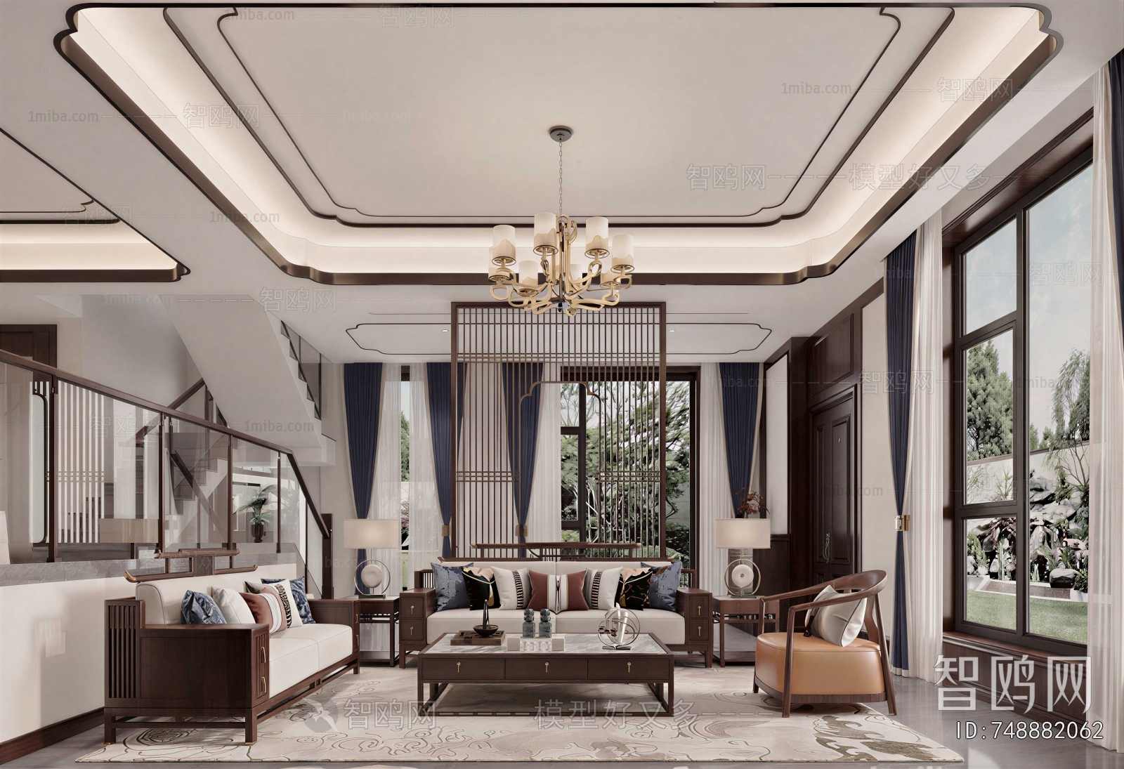 New Chinese Style A Living Room