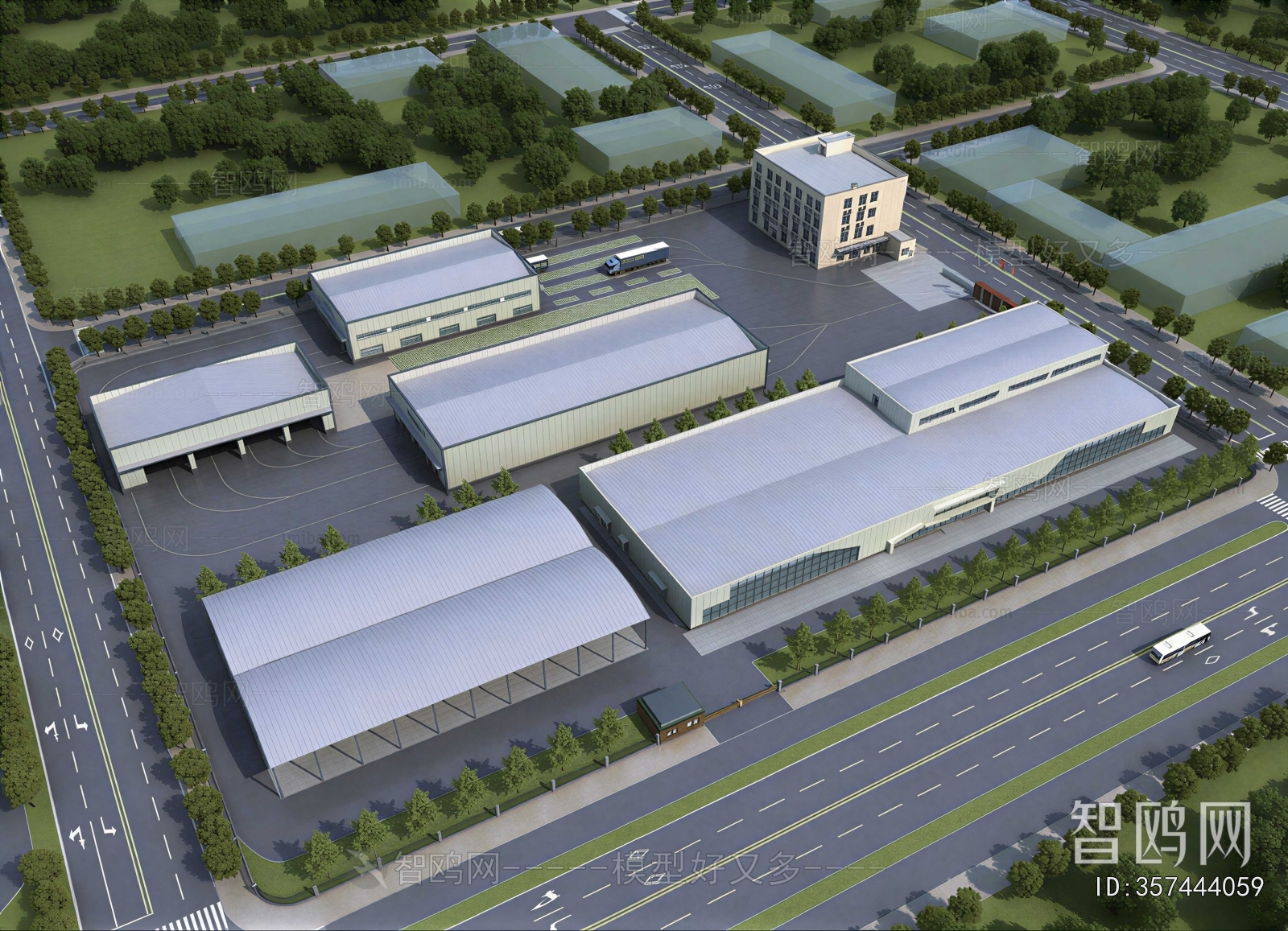 Modern Architectural Bird's-eye View Planning