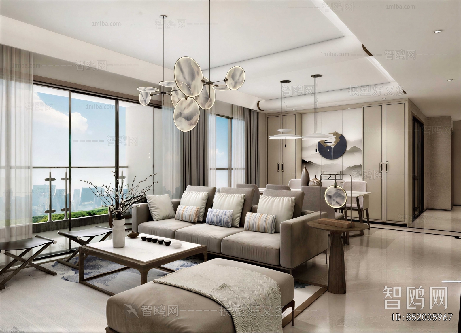 New Chinese Style A Living Room