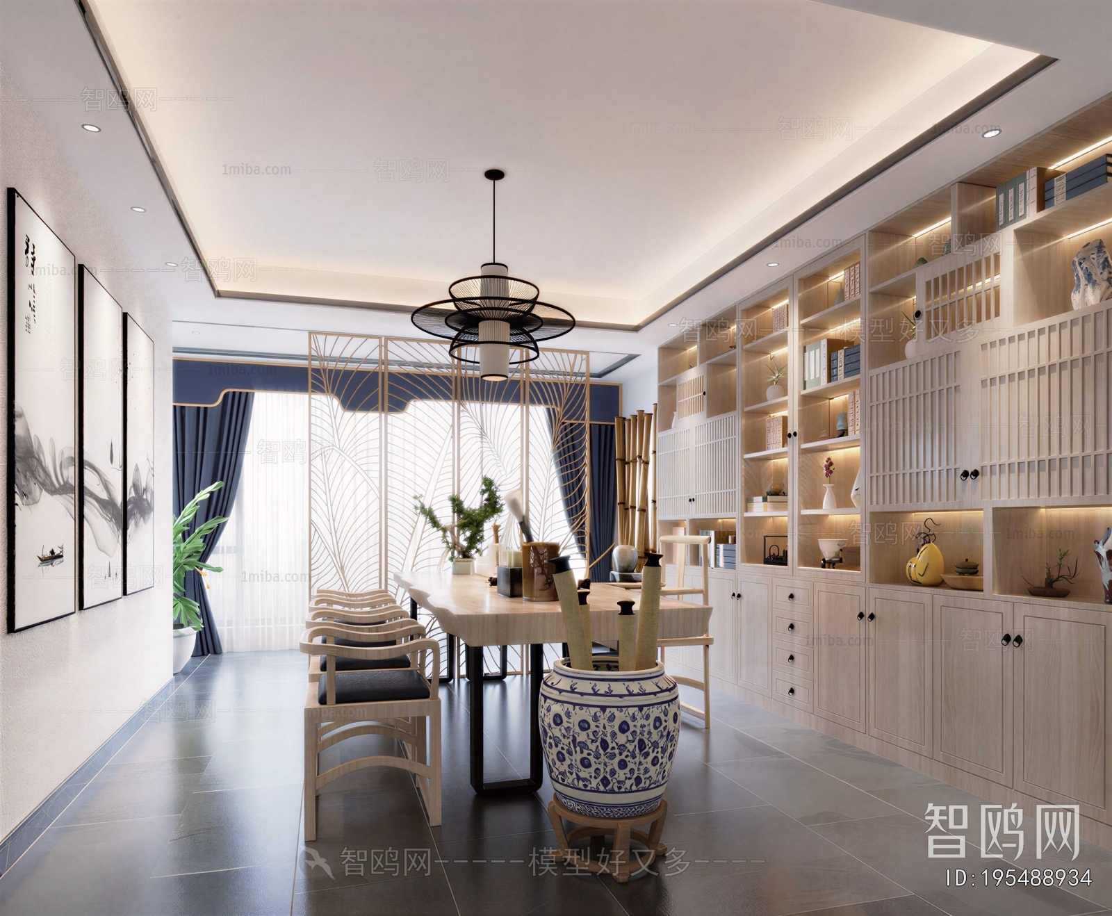 New Chinese Style Study Space