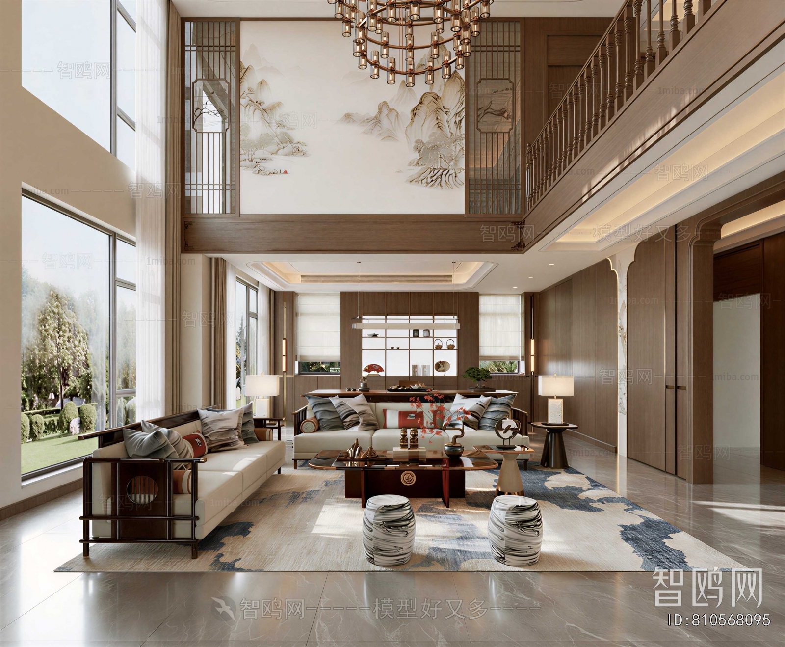 New Chinese Style A Living Room