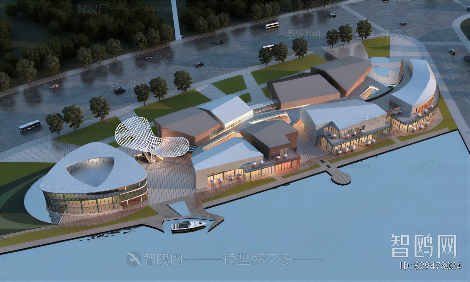 Modern Architectural Bird's-eye View Planning