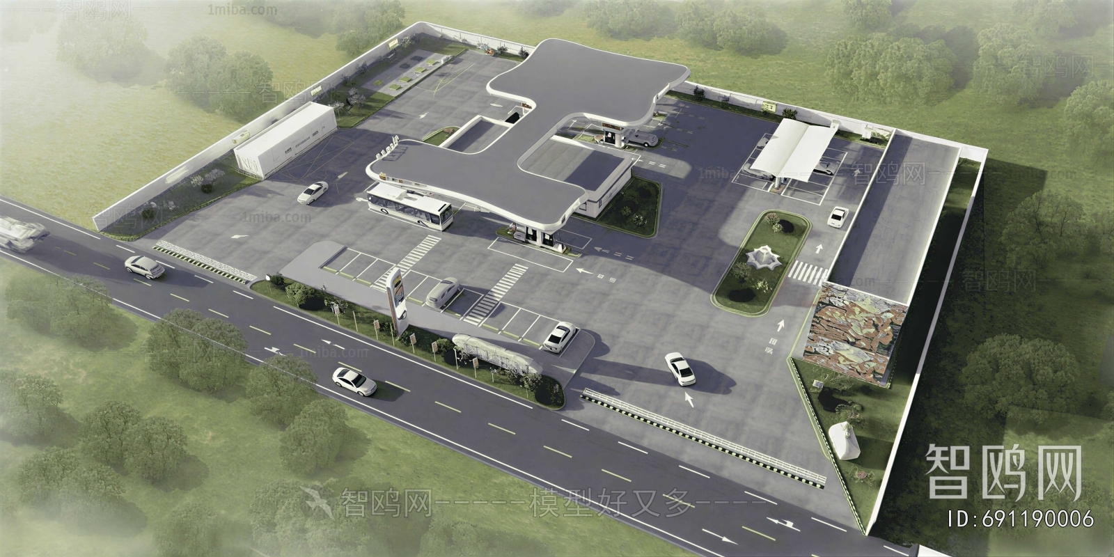 Modern Gas Station