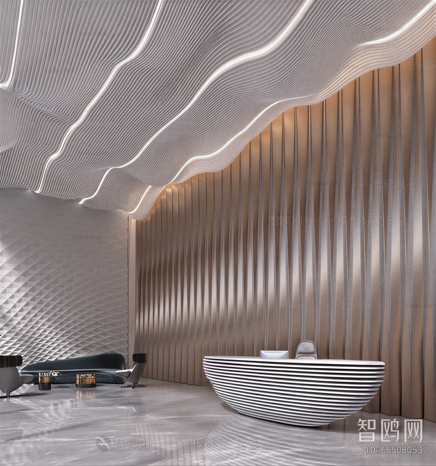 Modern Office Reception Desk