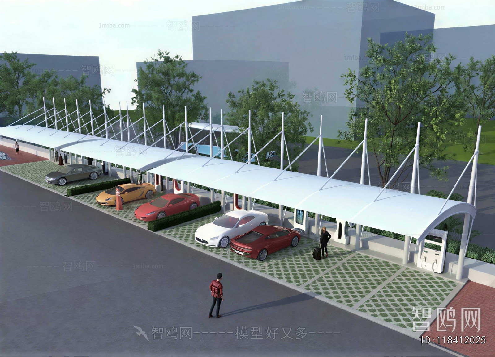 Modern Outdoor Parking Lot